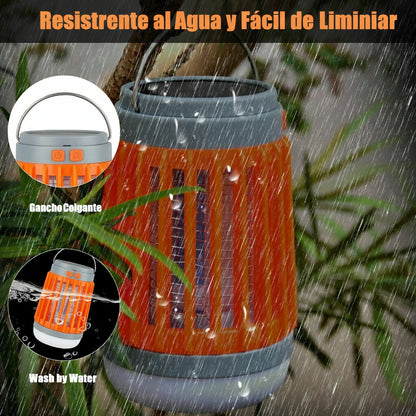 Lámpara Solar Mata Mosquitos 3 en 1 – Camping, USB y Resistente al Agua